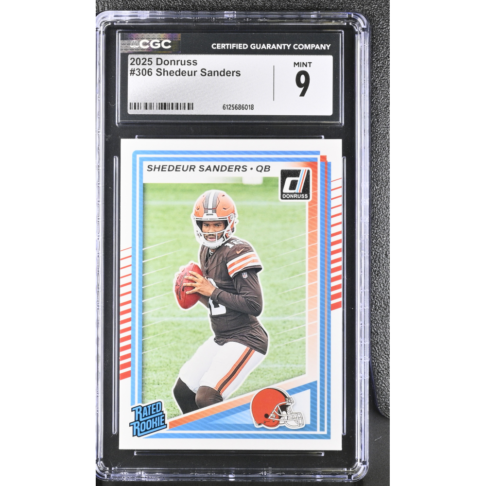 Shedeur Sanders 2025 Panini Donruss Rated Rookie #306 RC (CGC 9) at PristineAuction.com