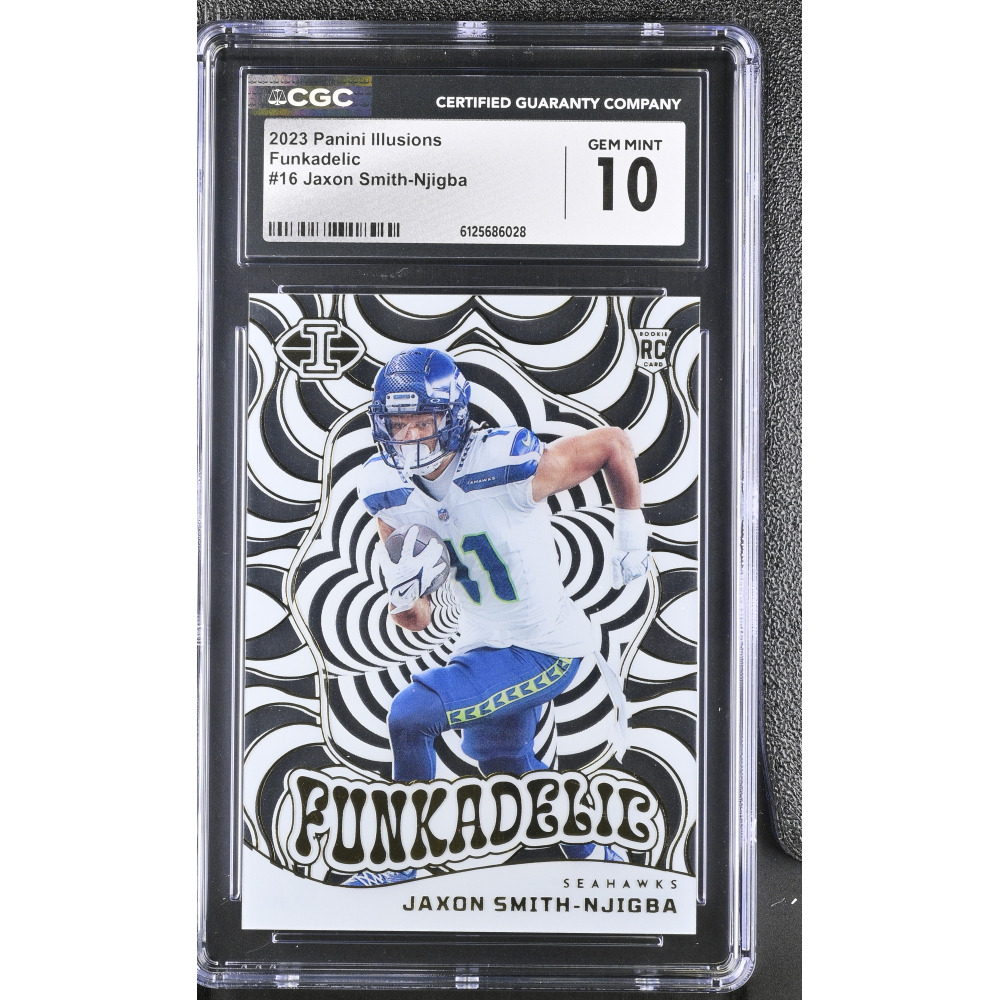 Jaxon Smith-Njigba 2023 Panini Illusions Funkadelic #16 RC (CGC 10) at PristineAuction.com