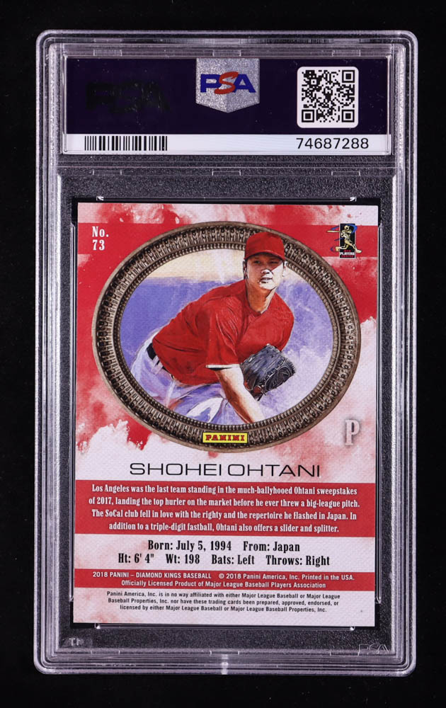 Shohei Ohtani 2018 Diamond Kings #73 RC (PSA 9) at PristineAuction.com Shohei Ohtani 2018 Diamond Kings #73 RC (PSA 9) at PristineAuction.com