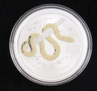2013-P Australia $1 "Year of the Snake" 24kt Gold Gilt 1oz .999 Fine Silver Coin at PristineAuction.com