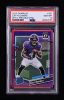 Zay Flowers 2023 Donruss Optic Rated Rookies Preview Pink #307 RC (PSA 10) at PristineAuction.com