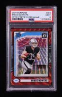 Brock Bowers 2024 Donruss Optic Rated Rookies Preview Red Wave #394 RC (PSA 9) at PristineAuction.com