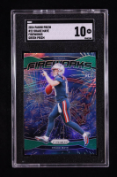 Drake Maye 2024 Panini Prizm Fireworks Prizms Green #22 RC (SGC 10) at PristineAuction.com