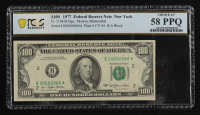 1977 U.S. $100 Federal Reserve Note, New York - Fr. 2168-B (BA Block) Signed: Morton / Blumenthal (PCGS CHOICE AU58 PPQ) at PristineAuction.com