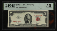 1953 U.S. $2 Legal Tender Note, Red Seal - Fr. 1509 (AA Block) Signed: Priest / Humphrey (PMG AU55) at PristineAuction.com