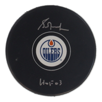 Grant Fuhr Signed Oilers Logo Hockey Puck Inscribed "HOF 03" (Schwartz) at PristineAuction.com