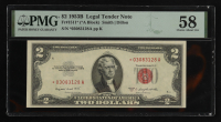 1953-B U.S. $2 Legal Tender "Star" Note, Red Seal - Fr. 1511* (*A Block) Signed: Smith / Dillon (PMG CHOICE AU58) at PristineAuction.com