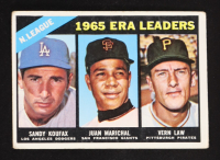Sandy Koufax / Juan Marichal / Vern Law 1966 Topps #221 / NL ERA Leaders at PristineAuction.com