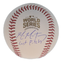 Mike Montgomery Signed 2016 World Series Baseball Inscribed "Last Pitch" (Schwartz) at PristineAuction.com