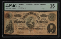 1864 Confederate $100 Currency Note, T-65 (PMG CHOICE FINE 15) at PristineAuction.com