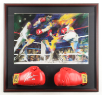 Julio Cesar Chavez Signed Set of (2) Everlast Boxing Gloves Custom Framed Display with LeRoy Neiman Art Print (PSA) at PristineAuction.com