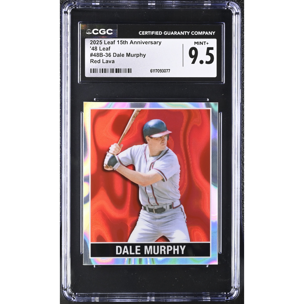 Dale Murphy 2025 Leaf 15th Anniversary '48 Leaf Red Lava #48B-36 #1/3 (CGC 9.5) at PristineAuction.com