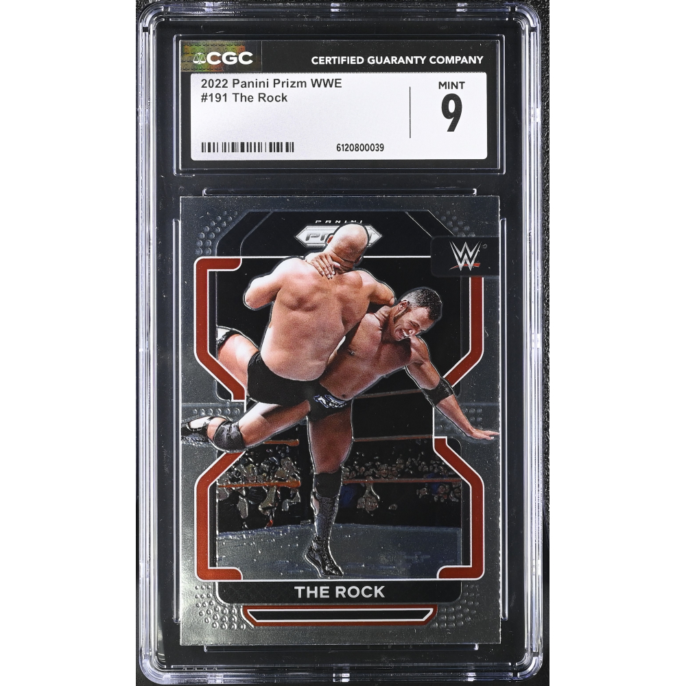 The Rock 2022 Panini Prizm WWE #191 (CGC 9) at PristineAuction.com