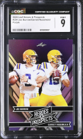 Joe Burrow/ Garrett Nussmeier 2024 Leaf Heroes & Prospects Purple #254 #19/49 (CGC 9) at PristineAuction.com