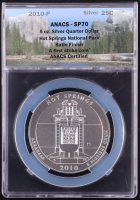 2010-P Hot Springs National Park, Satin Finish First Strike - 5oz .999 Fine Silver Coin (ANACS SP70) at PristineAuction.com