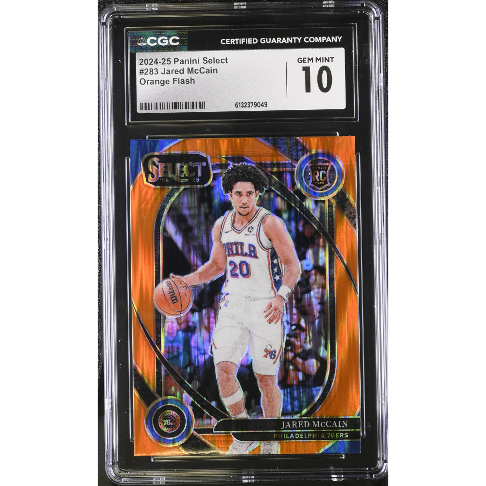 Jared McCain 2024-25 Select Orange Flash Prizms #283 RC (CGC 10) at PristineAuction.com