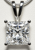 4.19 Carats Lab Grown Diamond Pendant G, VS1 | $6,800 Estimated Retail Value (UGL & IGI Certs) | Princess Cut| Brand New at PristineAuction.com