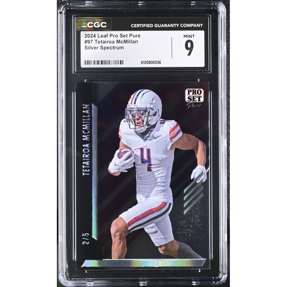 Tetairoa Mcmillan 2024 Leaf Pro Set Pure Silver Spectrum #97 #2/5 (CGC 9) at PristineAuction.com