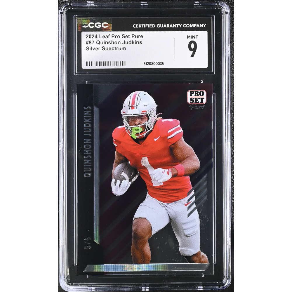 Quinshon Judkins 2024 Leaf Pro Set Pure Silver Spectrum #87 #5/5 (CGC 9) at PristineAuction.com