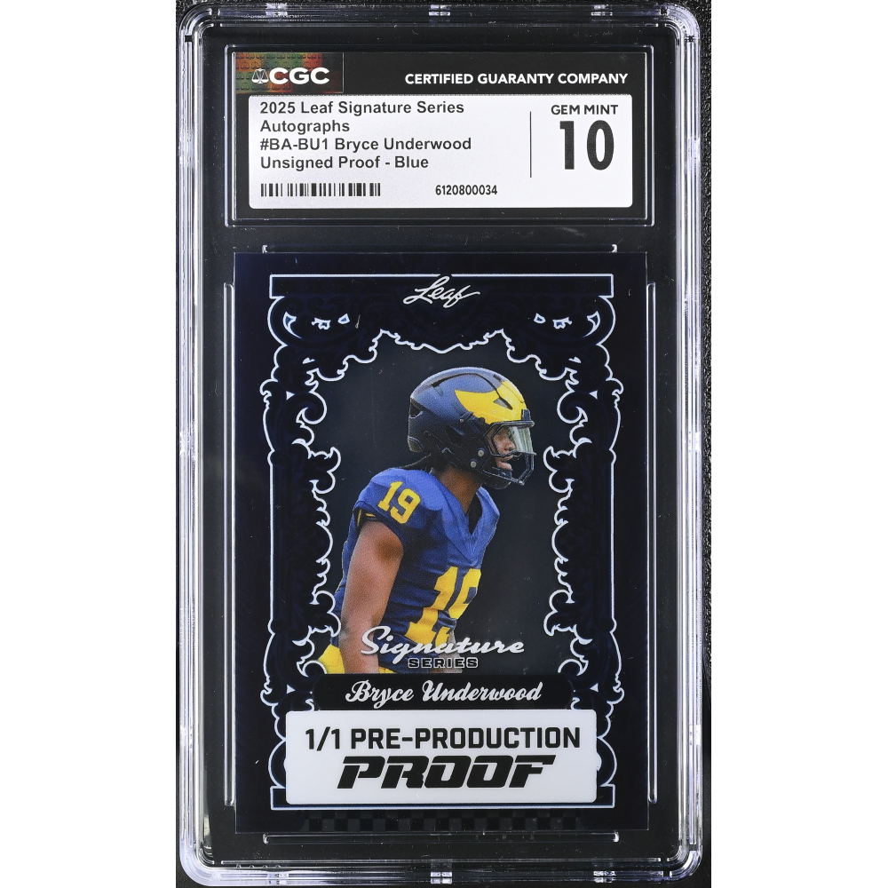 Bryce Underwood 2025 Leaf Signature Series Autographs Unsigned Proof Blue #1 #1/1 (CGC 10) at PristineAuction.com