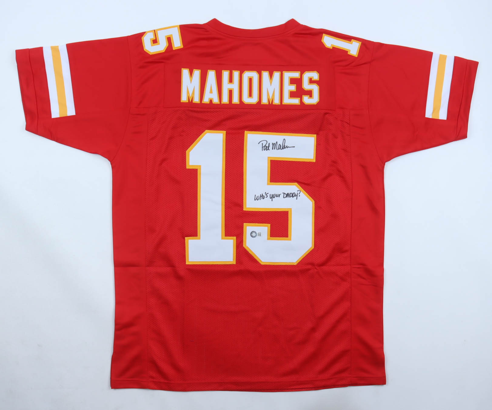 Patrick Mahomes Sr. Signed Jersey Inscribed "Who's Your Daddy?" (Schwartz) at PristineAuction.com Patrick Mahomes Sr. Signed Jersey Inscribed "Who's Your Daddy?" (Schwartz) at PristineAuction.com
