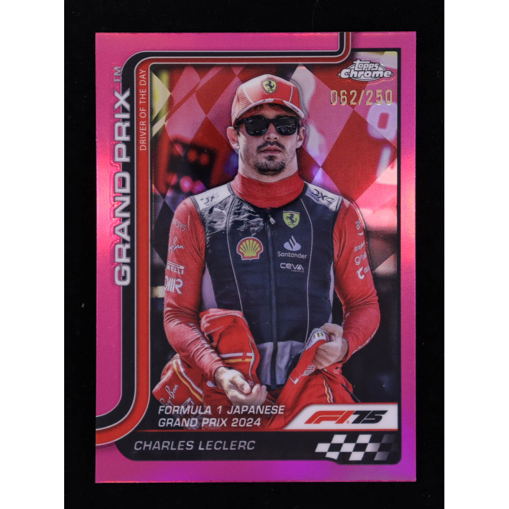 Charles Leclerc 2025 Topps Chrome Formula 1 Pink Refractors #125 #062/250 at PristineAuction.com
