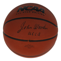 John Wooden Signed NCAA Basketball Inscribed "UCLA" (Beckett) at PristineAuction.com
