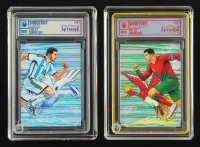 Lionel Messi & Cristiano Ronaldo - Shootout - Snow Day - 2026 The Case Hitmen 1/1 Custom Art Card with Display Case at PristineAuction.com