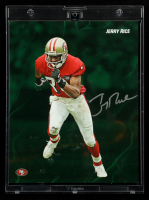Jerry Rice 2024 Emanate Under Wraps 1st Edition 8x10 Autographs Green #NNO #17/99 (Fanatics) at PristineAuction.com