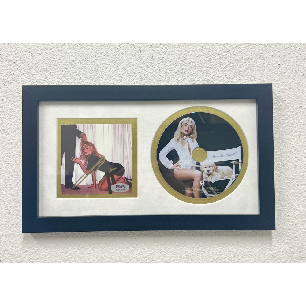 Sabrina Carpenter Signed "Man's Best Friend" Custom Framed CD Insert Display (PSA) at PristineAuction.com