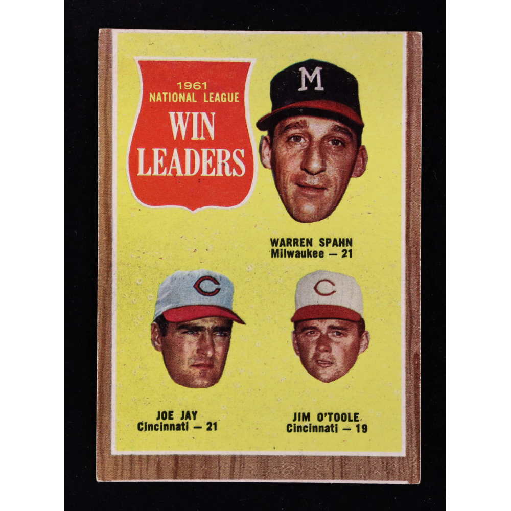 Warren Spahn / Joe Jay / Jim O'Toole 1962 Topps NL Win Leaders #58 at PristineAuction.com