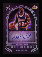 Magic Johnson 2024-25 Panini Silhouette Framed Signatures Cracked Ice #5 #05/10 at PristineAuction.com