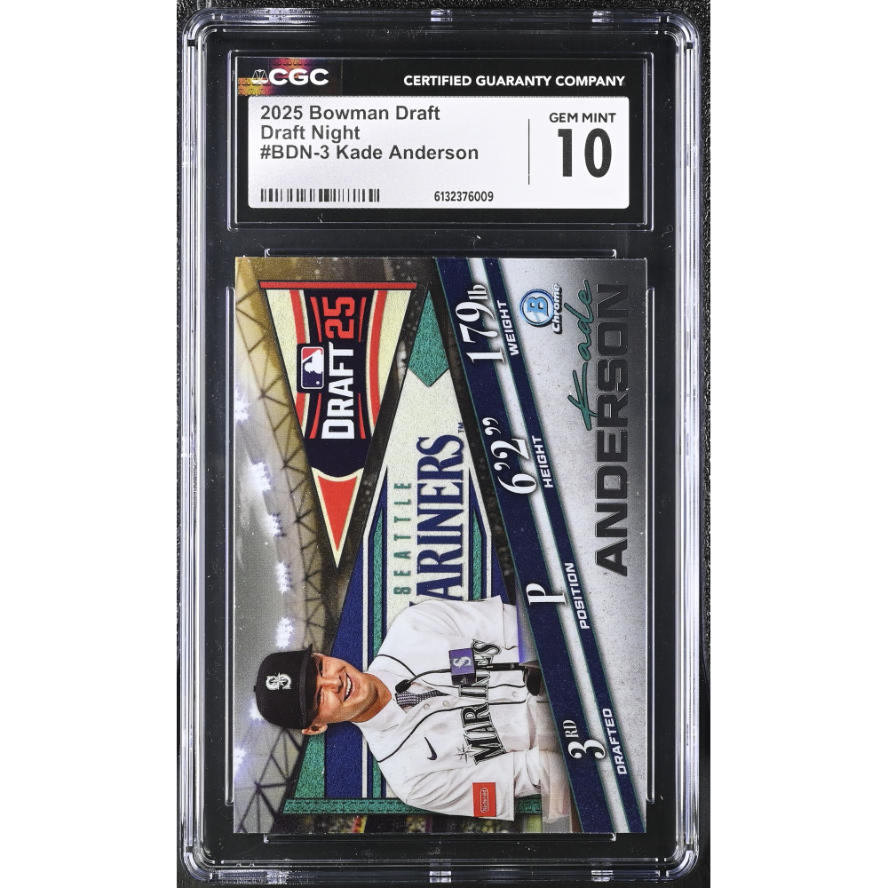 Kade Anderson 2025 Bowman Chrome Draft Draft Night #BDN3 RC (CGC 10) at PristineAuction.com