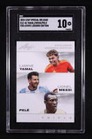 Lamine Yamal / Lionel Messi / Pele 2024 Leaf Special Release Exclusive Legends Edition #ELE46 (SGC 10) at PristineAuction.com