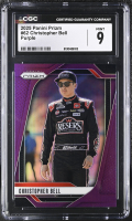Christopher Bell 2025 Panini Prizm Purple #62 #77/99 (CGC 9) at PristineAuction.com