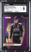 Christopher Bell 2025 Panini Prizm Purple #62 #32/99 (CGC 9) at PristineAuction.com