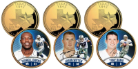 Tony Romo, Jason Witten & Terrell Owens Set of (3) Cowboys 24K Texas State Quarters at PristineAuction.com
