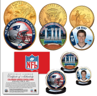 Tom Brady Patriots Set of (3) "Super Bowl 53 Champions" 24K Gold Coins at PristineAuction.com