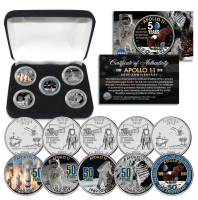 Apollo 11 Set of (5) "50th Anniversary Man on Moon" Florida & Ohio State Quarters with Display Box at PristineAuction.com
