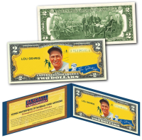 Lou Gehrig Yankees 1934 Goudey #37 Genuine $2 Art Bill at PristineAuction.com