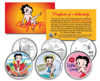 "Betty Boop" Set of (3) US State Quarters at PristineAuction.com