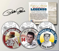 Pete Rose Set of (3) "Baseball Legends" Ohio Quarters at PristineAuction.com