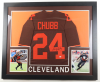 Nick Chubb Signed Custom Framed Jersey Display (Beckett) at PristineAuction.com
