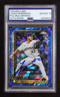 Logan Henderson Signed 2025 Topps Chrome Update Sapphire #USC65 RC (PSA | Autograph Graded 10) at PristineAuction.com