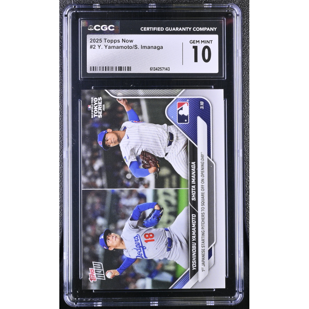 Yoshinobu Yamamoto / Shota Imanaga 2025 Topps Now #2 (CGC 10) at PristineAuction.com