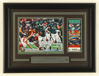 Saquon Barkley Custom Framed Photo Display with Replica Super Bowl LIX Ticket at PristineAuction.com