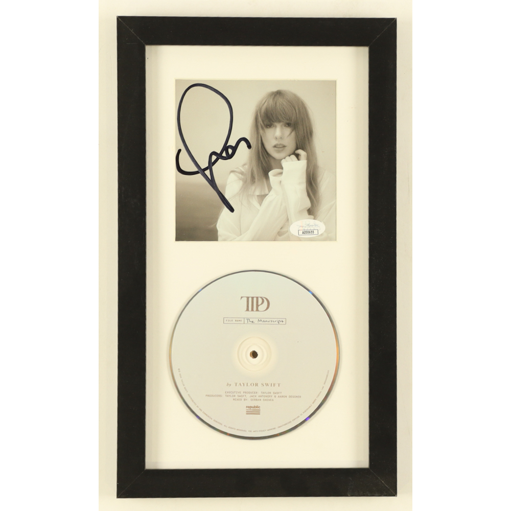 Taylor Swift Signed Custom Framed "The Tortured Poets Department" CD Album Insert Display With Disc (JSA) at PristineAuction.com