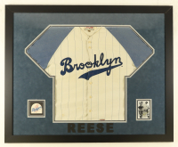 Pee Wee Reese & Leo Durocher Signed Dodgers Custom Framed Photo Display with Jersey and Cloth Patch (Beckett) at PristineAuction.com