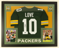 Jordan Love Signed Custom Framed Jersey Display (Beckett) at PristineAuction.com