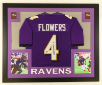 Zay Flowers Signed Custom Framed Jersey Display (Beckett) at PristineAuction.com